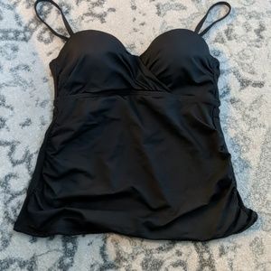 NWT Apt 9 black tankini top with removable straps